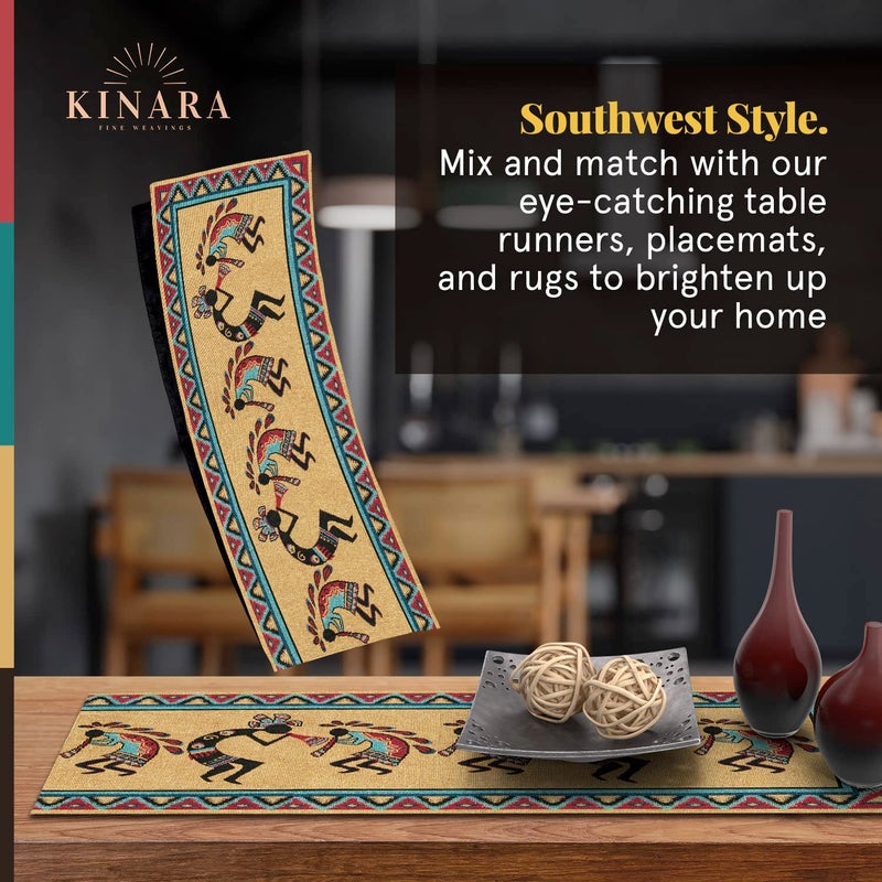 Kinara Native Blanket Table Runner â€“ Southwestern Native American Design â€“ Beautiful and Unique Pattern â€“ Fine Weaving 12.25x72 inch. - Image 4